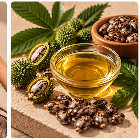 Castor oil with castor seeds and botanical ingredients