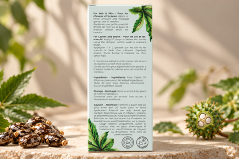 Herbion Organic Castor Oil packaging directions, ingredients, storage and caution
