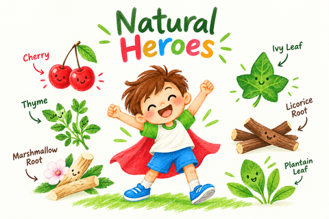 Natural heroes ingredient illustration