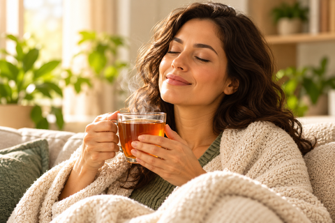 Warm herbal drink lifestyle photograph