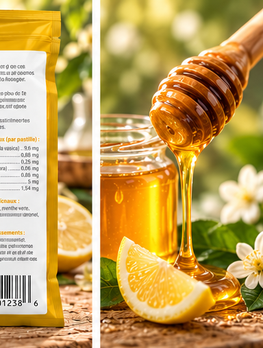 Honey and lemon product lifestyle
