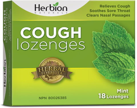 Herbion Mint Cough Lozenges 18 pack original front packaging
