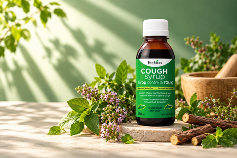 Herbion sugar-free cough syrup 150 mL product bottle