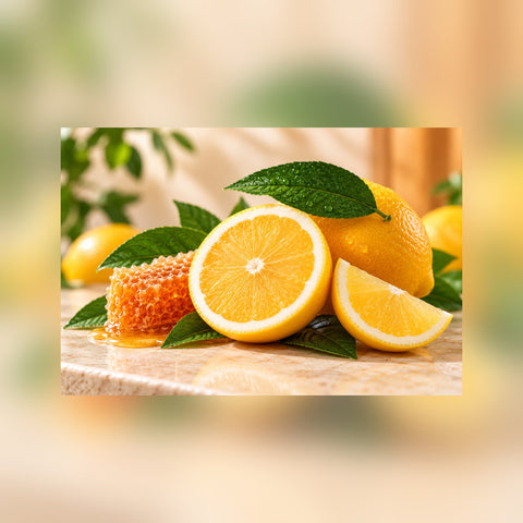 Honey lemon flavour with honeycomb and fresh lemons