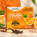 Herbion Orange sugar-free cough lozenges 18 pack hero