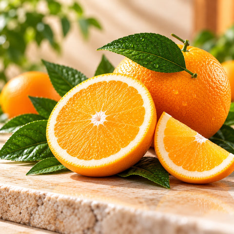 Fresh orange ingredient photograph without honey